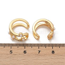C-Shaped Brass Micro Pave Clear Cubic Zirconia Cuff Earrings&nbsp;EJEW-Z111-04G-04