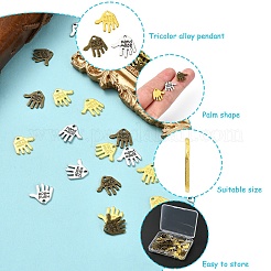 120Pcs 3 Colors Tibetan Style Alloy Charms&nbsp;TIBEP-YW0001-94