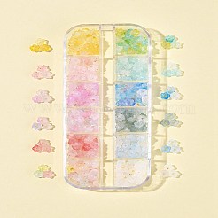 19.2G 12 Colors Frosted Transparent Acrylic Beads&nbsp;OACR-FS0002-18