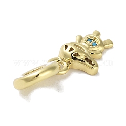 Rack Plating Brass Pave Cubic Zirconia European Dangle Charms&nbsp;KK-R163-08A-G