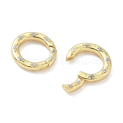Brass Micro Pave Clear Cubic Zirconia Spring Gate Rings&nbsp;X-KK-Z120-43G