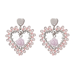 Alloy Glass Stud Earrings&nbsp;EJEW-MZ00372-02