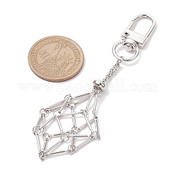 2Pcs 2 Colors Brass Bar Link Chains Pouch Stone Pendant Decorations&nbsp;HJEW-JM02035