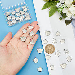 40Pcs 5 Style 201 Stainless Steel Charms&nbsp;STAS-DC0008-71