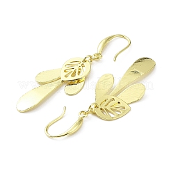 Rack Plating Brass Leaf Dnagle Earrings&nbsp;KK-C029-11G
