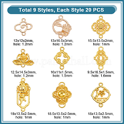 180Pcs 9 Styles Alloy Hollow Connector Charms&nbsp;FIND-GA0006-59