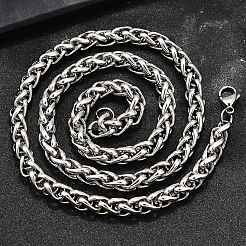Tarnish Resistant Fashionable 304 Stainless Steel Wheat Chain Necklaces&nbsp;STAS-A028-N003P