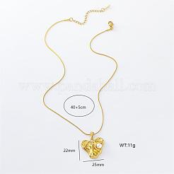 3Pcs Stainless Steel & Imitation Pearl Textured Heart Pendant Necklaces for Women&nbsp;YT7025