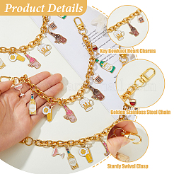 3Pcs Oktoberfest Alloy Enamel Bear Pendant Aluminum Bag Decorative Chains&nbsp;HJEW-HS00108