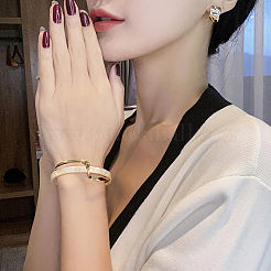 Wave Acrylic & CCB Plastic Cuff Bangles for Women&nbsp;FS-WGC603E-01