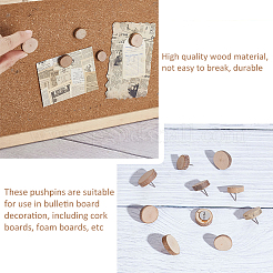 100Pcs Wood & Iron Push Pins Set&nbsp;AJEW-GA00024