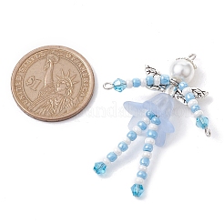 Glass Seed & Acrylic Pearl Beaded Big Pendants&nbsp;PALLOY-MZ00194-01