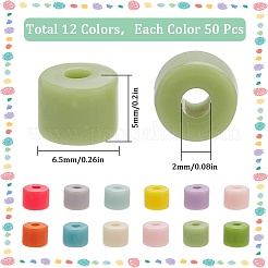 600Pcs 12 Colors Opaque Acrylic Beads&nbsp;OACR-SC0001-50
