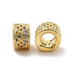 Rack Plating Brass Micro Pave Cubic Zirconia Beads&nbsp;KK-C010-25