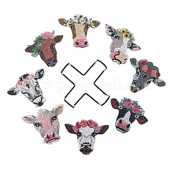 DIY 8Pcs Cow Coasters Diamond Art Painting Kit with Holder&nbsp;PW-WGDE775-01