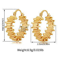 Brass Hoop Earrings for Women&nbsp;WGB6F4D-01