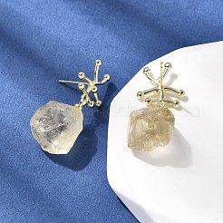 Brass Nuggets Dangle Stud Earrings&nbsp;EJEW-D345-01G