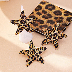Leopard Print Starfish Alloy Stud Earrings & Rings Sets for Women&nbsp;FS-WG183D9-01