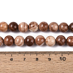 Natural Wood Lace Stone Wooden Jasper Beads Strands&nbsp;G-T143-30A-03