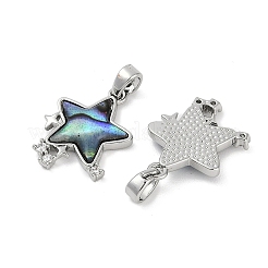 Natural Paua Shell Star Pendants&nbsp;KK-U043-22P-01
