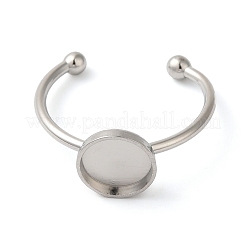 Non-Tarnish 304 Stainless Steel Open Cuff Ring Components&nbsp;X-STAS-I306-05B-P