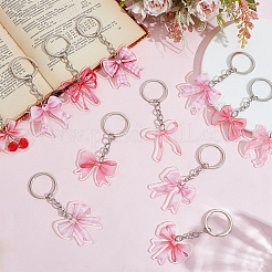 12Pcs 12 Styles Bowknot Acrylic Pendant Keychains&nbsp;KEYC-SP0001-55B