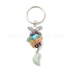 Moon Natural & Synthetic Mixed Stone Chips & Pendant Keychain&nbsp;KEYC-JKC00360