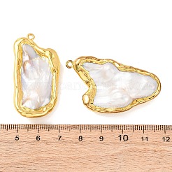 Electroplate Natural Baroque Pearl Keshi Pearl Big Pendants&nbsp;PEAR-F010-02G-01