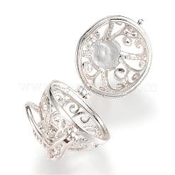 Rack Plating Brass Cage Pendants&nbsp;KK-S309-07P