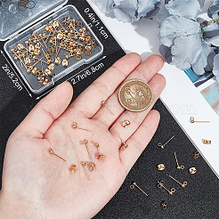 50Pcs 304 Stainless Steel Round Ball Post Stud Earring Findings&nbsp;STAS-BBC0004-78