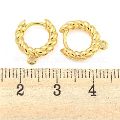 Brass Hoop Earring Findings with Latch Back Closure&nbsp;KK-M286-20G