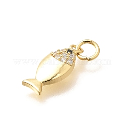 Brass Micro Pave Clear Cubic Zirconia Pendants&nbsp;KK-Q040-07B-G