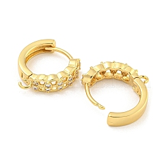 Rack Plating Brass Micro Pave Cubic Zirconia Hoop Earring Findings&nbsp;EJEW-C102-21B-G
