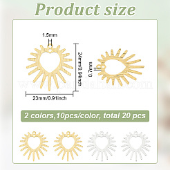20Pcs 2 Colors Brass Pendants&nbsp;KK-BC0012-96
