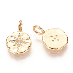 Brass Micro Pave Cubic Zirconia Charms&nbsp;ZIRC-R015-105G