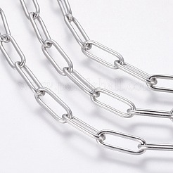 Tarnish Resistant 3.28 Feet Handmade 304 Stainless Steel Paperclip Chains&nbsp;X-STAS-F230-15P