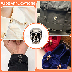20Pcs Alloy Skull Shank Buttons&nbsp;FIND-PH0026-24B
