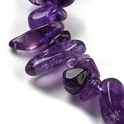 Natural Amethyst Chip Beaded Stretch Bracelet&nbsp;X-G-H294-01B-02