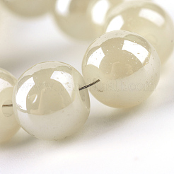 Electroplate Glass Beads Strands&nbsp;EGLA-Q062-8mm-E08