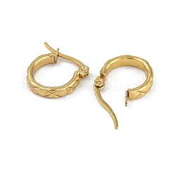 PVD Vacuum Plating 202 Stainless Steel Grooved Hoop Earrings&nbsp;EJEW-H003-50G