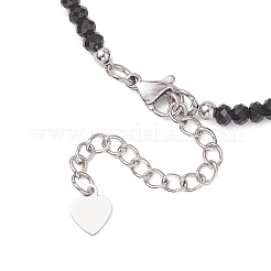 Alloy Enamel Gothic Cross and Red Teardrop Pendant Faceted Rondelle Glass Beaded Necklaces&nbsp;NJEW-JN05827