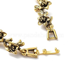 Vintage Alloy Flower Link Chain Bracelet for Women&nbsp;LS-BJEW-A140-02AG