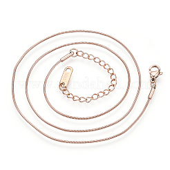 Ion Plating(IP) 304 Stainless Steel Round Snake Chain Necklace&nbsp;NJEW-ZX003-02RG