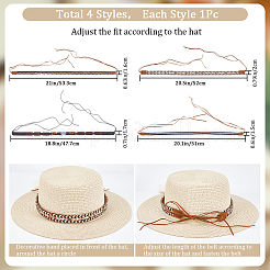 4Pcs 4 Styles Crystal Rhinestone Southwestern Cowboy Hat Belt&nbsp;DIY-CP0009-18