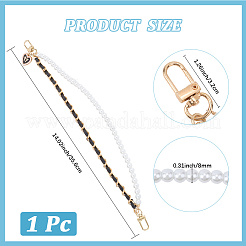 PU Leather & Plastic Pearl  Phone Hand Strap Chains&nbsp;AJEW-WH20048-12D