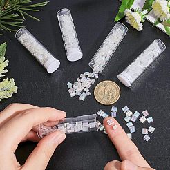 528Pcs 2 Style 2-Hole Transparent Glass Seed Beads&nbsp;SEED-NB0001-52