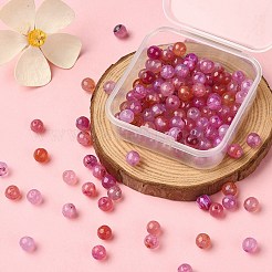 130Pcs Dyed Natural Multi-Color Agate Beads Strands&nbsp;G-YW0001-29C