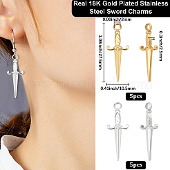 10Pcs 2 Colors 201 Stainless Steel Pendants&nbsp;STAS-BBC0006-56