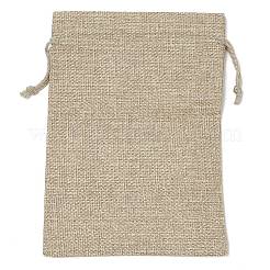 Christmas Printed Burlap Packing Pouches Drawstring Bags&nbsp;ABAG-Q053-02B-12