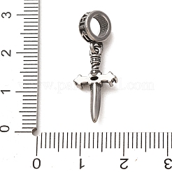 316 Surgical Stainless Steel & Rhinestone European Dangle Charms&nbsp;SA-CBA7555-17AS-01